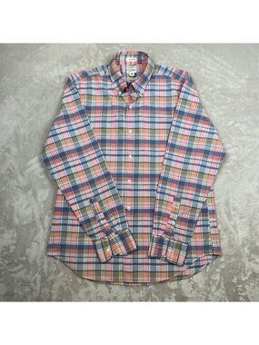 J.Crew Mens Classic Fit Plaid Button-Down Shirt M 100% Organic Cotton